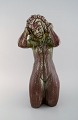 Harald Salomon for Rörstrand. Large unique sculpture of naked woman in glazed 
stoneware. Dated 1944.
