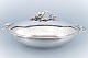 Georg Jensen; 
Magnolia/Blossom
Dish 
with lid, made 
of hammered 
sterling silver 
#2C.
H. without ...