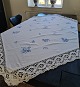 Embroidered tablecloth with Blue Flower pattern Dimension 153 x 153 cm.