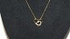 Elegant # 
Necklace with 
heart pendant 
and brilliant 
in 14 carat 
gold
Stamped 585
Length 50 ...