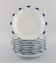Tapio Wirkkala 
for Rosenthal. 
11 deep Corinth 
plates in blue 
painted 
porcelain. 
Modernist ...