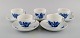 Five Royal 
Copenhagen Blue 
Flower Braided 
coffee cups 
with saucers. 
Mid 20th 
century. Model 
...