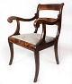 Empire antique armchair of mahogany and upholstered with light fabric from the 1840s.H - 87 ...