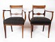 Set of two armchairs of mahogany and upholstered with black fabric, from the 1860s.H - 79 cm, ...