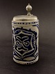 Salt glazed 
stoneware mug 
28 cm. Year 
1798 with tin 
lid item no. 
467319