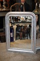 French 1800 century Louis Philippe silver fireplace mirror with finely decorated silver frame ...
