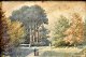 Thornley, J (19th / 20th century) England: Scene from a park. Watercolor. Signed: J. Thornley ...