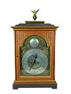 Fireplace clock painted and of brass, as well as decorated with figurine of brass, from around ...