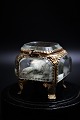 Old French 
jewelry box in 
bronze and 
faceted glass, 
silk cushion 
and a nice old 
patina. ...