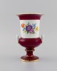 Antique Meissen porcelain vase with hand-painted flowers. Purple and gold 
decoration. Ca. 1900.
