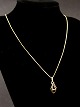 14 carat gold 
necklace 50 cm. 
with pendant 1 
x 1.8 cm. with 
brilliant-cut 
diamond from 
jeweler ...
