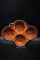 Rustic Swedish 
1800s clay mold 
with 4 
compartments 
with a pattern 
at the bottom. 
The mold is ...