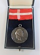 Merit Medal. Frederik lX in silver. Diameter 38 mm. Original box included.