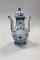 Royal 
Copenhagen Blue 
Fluted Full 
Lace Hexagonal 
Coffee Pitcher 
No. 128 / Lid 
No. 127. 
Measures ...