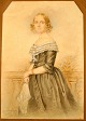 Unknown artist (19th century): Portrait of a woman. Watercolor. Signed November 1843. 25.5 x ...