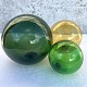 3 pcs colored 
fish glass 
balls, Dark 
green 14cm in 
diameter, 
Yellow 11cm in 
diameter, Light 
...