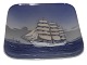 Royal 
Copenhagen 
square dish 
decorated with 
The School Ship 
Danmark.
The factory 
mark tells, ...