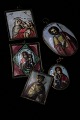 Old 
hand-painted 
Russian 
religious 
motifs, painted 
on porcelain 
and framed in 
brass frame.
They ...