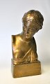 Bronze book support in the form of a classic woman, approx. 1900. Height: 18 cm.Perfect condition!