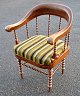 Painted armchair from Randers Mayor's office, 19th century in pine. With turned legs. Stiff wool ...