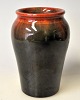 Michael Andersen & Son vase, Bornholm, 20th century Denmark. Clay with dark and red glazes. ...