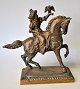 Patinated bronze figure of noble woman on horseback with falcon 19th century. Presumably ...
