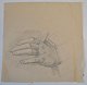 Tornøe, Wentzel (1844 - 1907) Denmark: Sketch for a hand. Lead on paper. Verso stamped.14.5 x 15 ...
