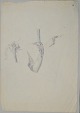 Tornøe, Wentzel (1844 - 1907) Denmark: Sketch for composition with peasant girl. Lead on paper. ...