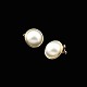 Danish 14k Gold 
Ear Clips with 
Pearl.
Stamped with 
14k,  585.
Dia. 1,7 cm. / 
0,67 ...