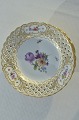 Royal 
Copenhagen 
porcelain. Hand 
painted Saxon 
flower,  Fruiet 
plate  with 
open-work 
border, ...