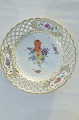 Royal 
Copenhagen 
porcelain. Hand 
painted Saxon 
flower,  Fruiet 
plate with 
open-work 
border, ...