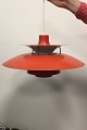 Poul Henningsen for Louis Poulsen Red pendant light PH 5. The old model with plastic cord.