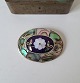 Beautiful Mexican Abelone Brooch / Pendant Stamp: Mexico - Alpacca Dimensions: 3.8 x 5 cm.
