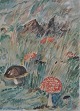 Stubbe Teglbjærg, CV (1894 - 1971) Denmark. Fungi in nature. Watercolor / ink on canvas. Signed ...