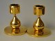 Couple Asmussen drop candlesticks, 20th century Middelfart. Denmark. Gold-plated brass. Stamped. ...