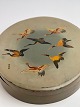 Round Japanese hand-painted and signed lacquer box / ...