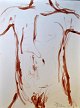 Gislason, Jon (1955 -) Denmark: A naked male body. Ink on paper. Signed 97. 32 x 23.5 cm.Unframed.