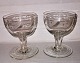 Pair of English 
wine glasses 
from around 
1840. Decorated 
with sanding 
around the 
basin. In ...