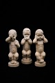 Svend Lindhart terracotta figures, "Do not see", "Do not hear" and "do not speak" Height:14cm. ...