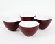 Four small 
Holmegaard 
bowls in red 
and white 
colors from 
around the 
1980s. All are 
in very good 
...