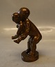 Kai Nielsen no 17 Gilt Bronze Standing Boy with baby 15.5  cmKai Nielsen 1882-1924 (KN)  Bronce