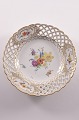 Royal 
Copenhagen 
porcelain. Hand 
painted Saxon 
flower,  Fruiet 
plate  with 
open-work 
border, ...