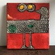 Lisa Larson 
relief of 
stoneware. 
Decorated with 
red glaze and 
motif of 
DrillsnÃppa / 
mudclire. ...
