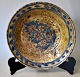 North African clay bowl, 19./20. With blue, yellow and orange glazes. Dia. 21.3 cm. H .: 5 ...
