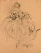Louis Icart (1888-1950). Crayon on paper. Dancing woman. 1920s / 30s.The paper measures: 43.5 ...