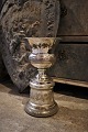 Large antique, 
1800 century 
trophy vase on 
foot in poor 
man's silver 
(Mercury 
Glass) 
decorated ...