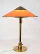 Royal candle table lamp by Fog and Mørup of amber colored shade plastic and burnished brass. ...