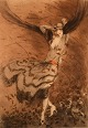 Louis Icart (1888-1950). Etching on paper. "Autumn Swirls". Dated 1924.Visible dimensions: 42 ...