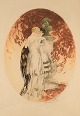 Louis Icart (1888-1950). Etching on paper. "Look". Dated 1928.Visible dimensions: 46 x 35 ...