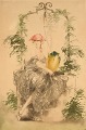 Louis Icart (1888-1950). Etching on paper. "Wishing Well". Dated 1925.Visible dimensions: 43 x ...